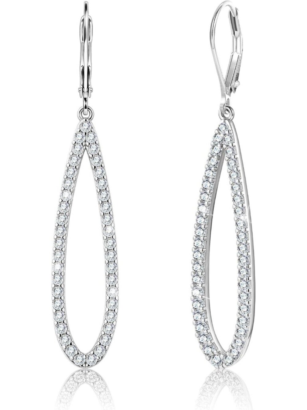 Elegant Teardrop Dangle Earrings for Women | Sparkling Cubic Zirconia Drop